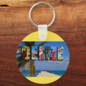 ベリーズ熱帯ビーチ旅行写真 キーホルダー (裏面)