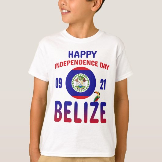 ベリーズ43rd独立記念日ベリーズプライド国旗 tシャツ (正面)