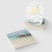 ベリーズ、カリブのシー、ゴフカイエ。小さな島 ストーンコースター (横)