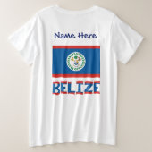 ベリーズ ベリーズ国旗 オーダーメイド プラスサイズTシャツ (デザイン裏面)