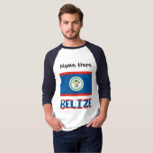 ベリーズ ベリーズ国旗 オーダーメイド Tシャツ (正面フル)