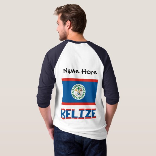 ベリーズ ベリーズ国旗 オーダーメイド Tシャツ (裏面フル)