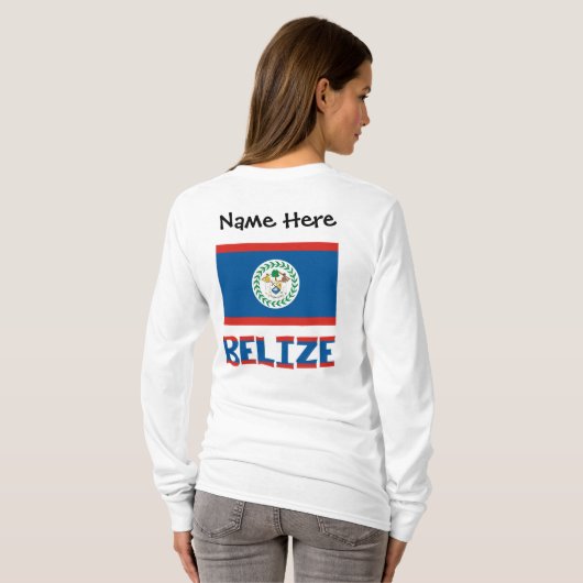ベリーズ ベリーズ国旗 オーダーメイド Tシャツ (裏面フル)