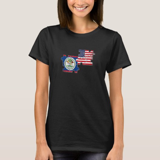 ベリーズUSAベリーズ米国国旗 Tシャツ (正面)