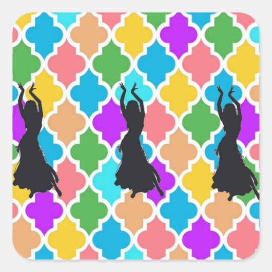 ベリーダンサートリオステッカー スクエアシール (正面)