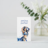 ベリーダンサーボリウッドオリエンタルウォーターカラーブルー 名刺 (スタンド正面)