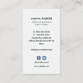 ベリーダンサーボリウッドオリエンタルウォーターカラーブルー 名刺 (裏面)