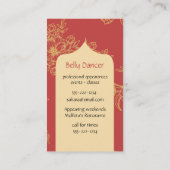 ベリーダンサーモロッコアーチ 名刺 (裏面)