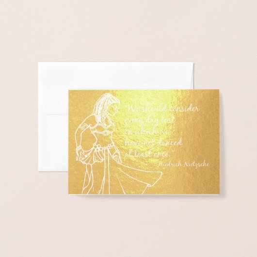 ベリーダンサー引用文ダンス毎日 箔カード (封筒付き正面)