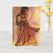 ベリーダンサー誕生日カード カード (黄色い花)