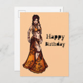 ベリーダンサー誕生日カード シーズンポストカード (正面/裏面)