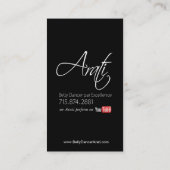 ベリーダンサーI、Bollywoodのヒンディーのファッション 名刺 (裏面)