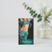 ベリーダンサーIIIのBollywoodのヒンディーのファッション(ティール(緑がかった色)) 名刺 (スタンド正面)