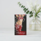 ベリーダンサーIIIのBollywoodのヒンディーのファッション(赤い) 名刺 (スタンド正面)