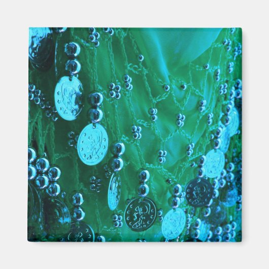 ベリーダンスお尻のスカーフとコインのビンディベル マグネット (正面)