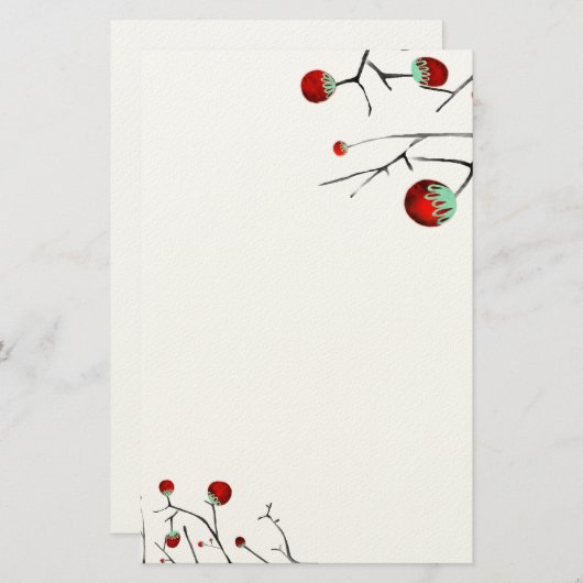 ベリーツリーエンボス仕上げアート紙文房具 便箋 (正面/裏面)