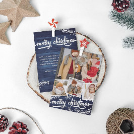 ベリートゥウィグブルーウッドフォトコラージメリークリスマス シーズンカード