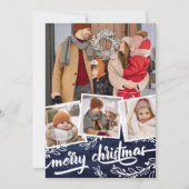 ベリートゥウィグブルーウッドフォトコラージメリークリスマス シーズンカード (正面)