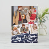 ベリートゥウィグブルーウッドフォトコラージメリークリスマス シーズンカード (スタンド正面)