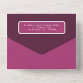 ベリートーンロマンチックカップル写真モノグラム オールインワン招待状 (裏面)