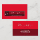 ベリートーン書道グレー長方形モノグラム 名刺 (正面/裏面)