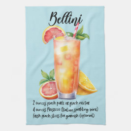 ベリーニカクテルレシピ キッチンタオル