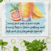 ベリーニカクテルレシピ キッチンタオル (折り畳み)