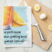 ベリーニカクテルレシピ キッチンタオル (四つ折り)