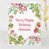 ベリーハッピーストロベリー誕生日 カード (黄色い花)