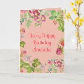 ベリーハッピーストロベリー誕生日 カード (黄色い花)