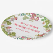 ベリーハッピーストロベリー誕生日 ペーパープレート (アングル)