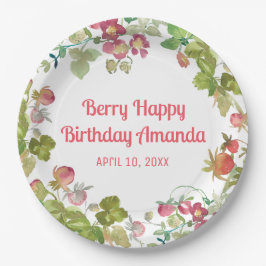 ベリーハッピーストロベリー誕生日 ペーパープレート