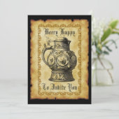 ベリーハッピービールパーティーアンティーク中世ヴィンテージ 招待状 (スタンド正面)