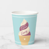 ベリーバニラスワールアイスクリーム子供の誕生日パーティー 紙コップ (裏面)