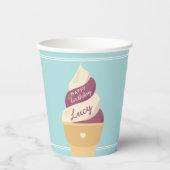 ベリーバニラスワールアイスクリーム子供の誕生日パーティー 紙コップ (正面)