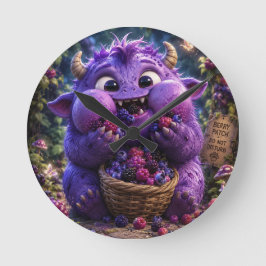 ベリーバンディット かわいいモンスター ファンタジー ウッドランド アート ラウンド壁時計