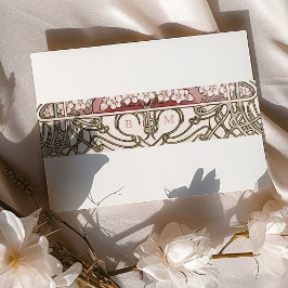 ベリーバンドアールヌーボーミュシャモノグラムイニシャル 招待状ベリーバンド