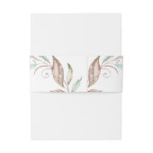 ベリーバンド | コーラルアクアウォーターカラーの葉 招待状ベリーバンド (裏面例)