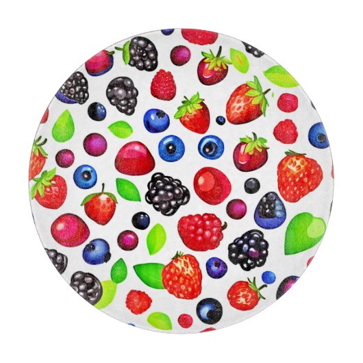 ベリーバースト：フルーティパターン カッティングボード (正面)