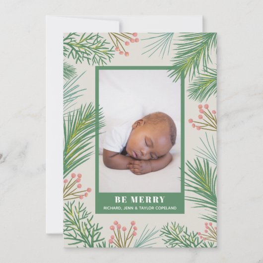 ベリーパインズ休日の写真誕生日のお知らせ シーズンカード (正面)