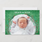 ベリーパインリースクリスマスフォトホリデーカード シーズンカード (正面)