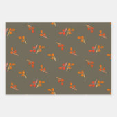 ベリーパターンオリーブグリーンマゼンタブラウン ラッピングペーパーシート (正面3)