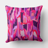 ベリーパッチ：赤とピンクの抽象芸術 クッション (裏面)