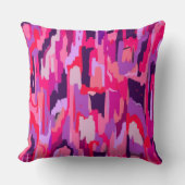 ベリーパッチ：赤とピンクの抽象芸術 クッション (正面)