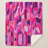 ベリーパッチ：赤とピンクの抽象芸術 シェルパブランケット (正面)