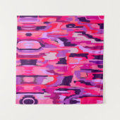 ベリーパッチ：赤とピンクの抽象芸術 タペストリー (正面(横))