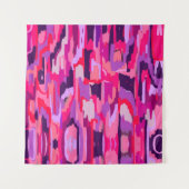 ベリーパッチ：赤とピンクの抽象芸術 タペストリー (正面)