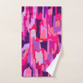 ベリーパッチ：赤とピンクの抽象芸術 バスタオルセット (ハンドタオル)