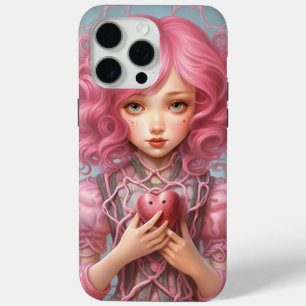 ベリーパンクドールピンクハートプリント iPhone 15 PRO MAXケース