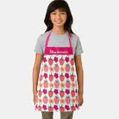 ベリーパーソナライズされた&フラワーズスイートキッズ エプロン (インサイチュ)